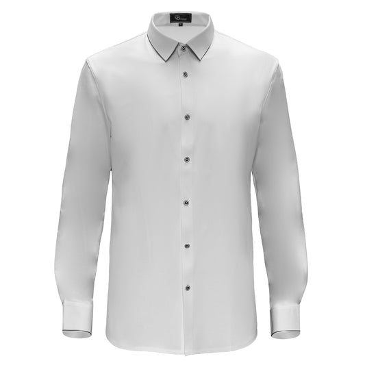 Imperial Essence Button-Up Shirt-WHITE/SILVER