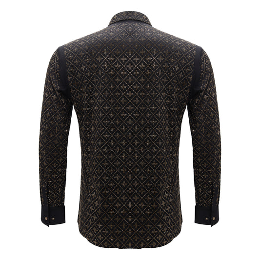 Sharp Armor Button-Up Shirt-BLACK/GOLD