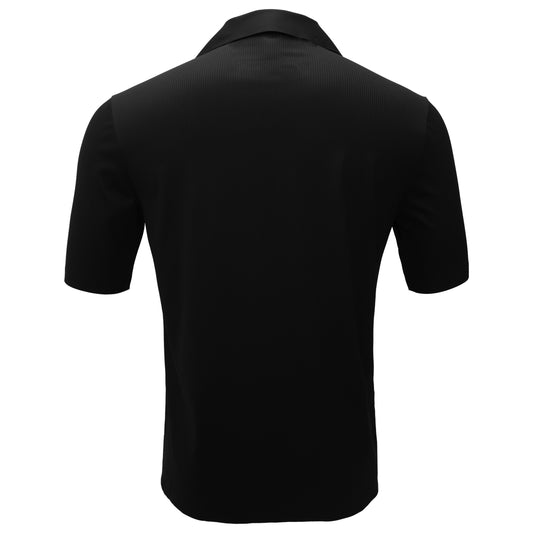 Refined Relaxation Short-Sleeved Button-Up Shirt-BLACK