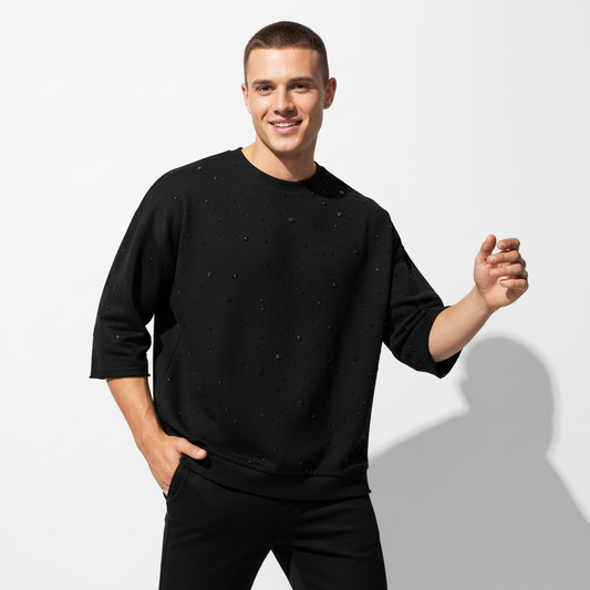 Stellar Scatter Sweatshirt – Century Penthouse-BLACK/BLACK