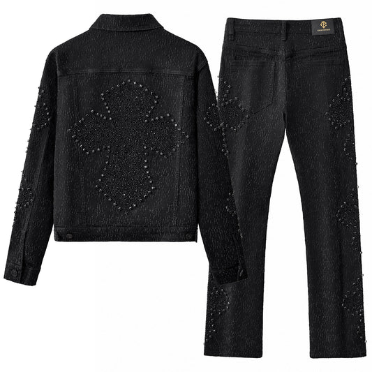 Sanctum Cross Denim SET – Century Penthouse-BLACK/BLACK