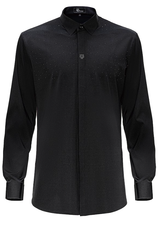 Thrill Seeker LS BUTTON DOWN DRESS SHIRT-BLACK/BLACK