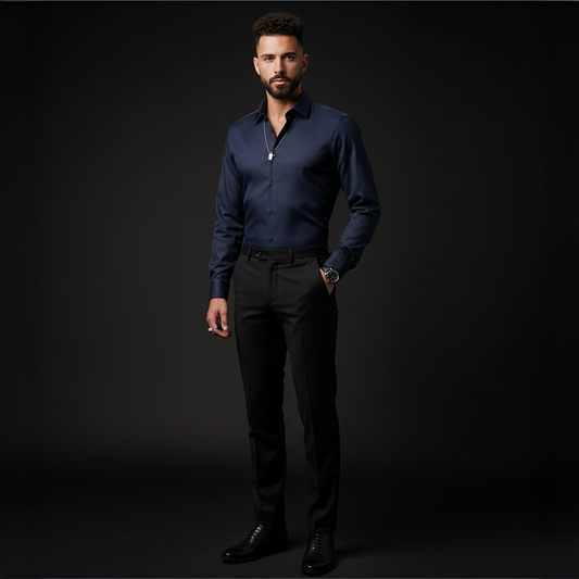 Nexus Stitchless LS Shirt-NAVY