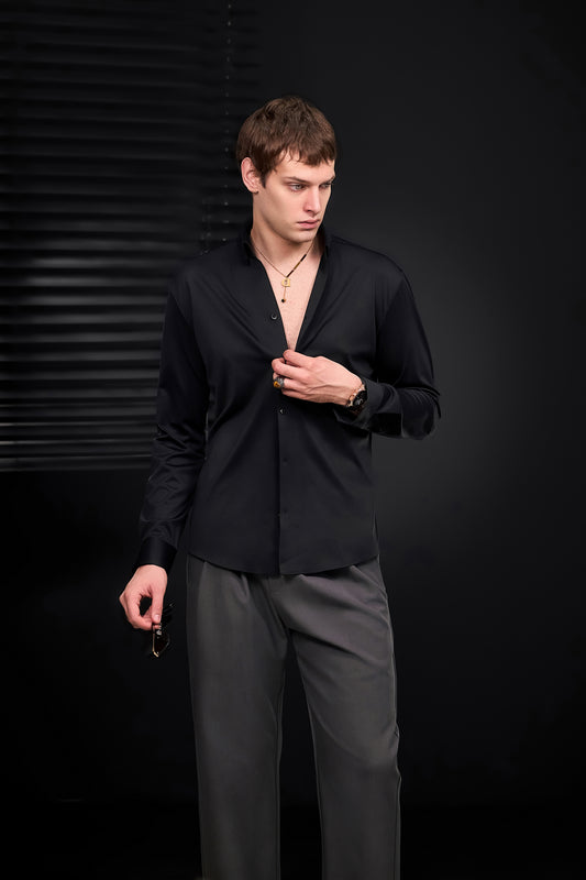 Noir Essence + Wellington Side-Tab Trousers SET - BLACK/GREY