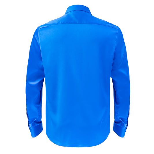 Barocco Luxe Satin Stretch Shirt ROYAL