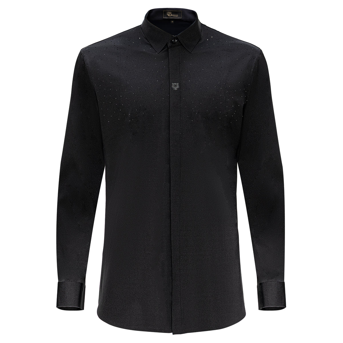 Camisa de vestir con botones Thrill Seeker de manga larga - Negra/Negra