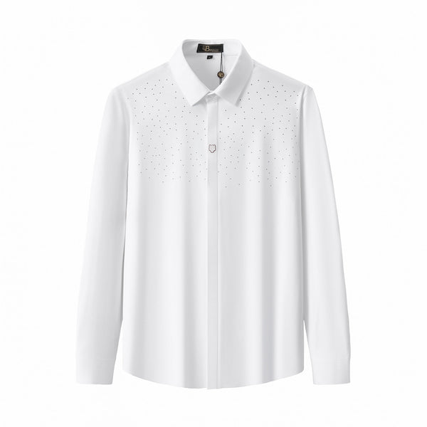 B311-Thrill Seeker LS BUTTON DOWN DRESS SHIRT-WHITE/RED