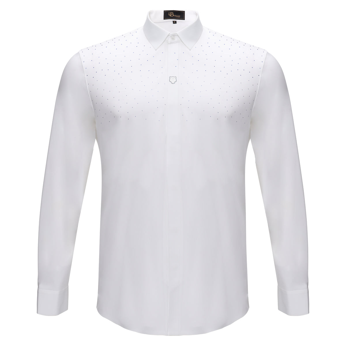 B311 - Thrill Seeker LS BUTTON DOWN DRESS SHIRT-WHITE/ROYAL