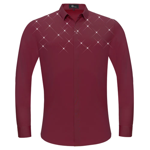 Camisa de vestir con botones Thrill Seeker LS - Vino