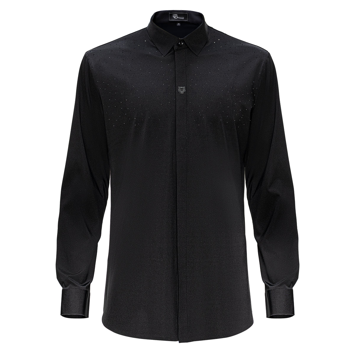 Camisa de vestir Thrill Seeker de manga larga con botones, color blanco y negro – BAROCCO wholesale menswear
