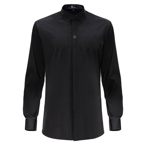 Camisa de vestir Thrill Seeker de manga larga con botones, color blanco y negro