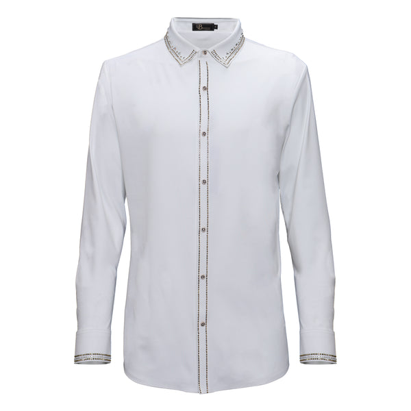 B324 - No Limits Button-Up Shirt-WHITE/GUN