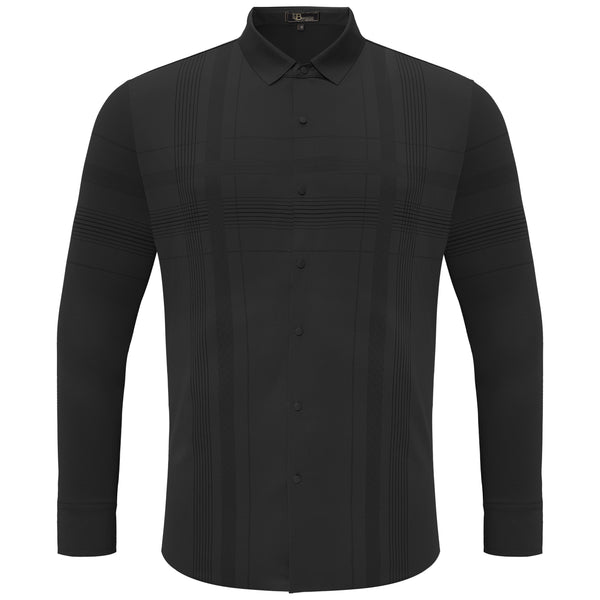 B331 - Noble Knight Plaid Button-Up-BLACK