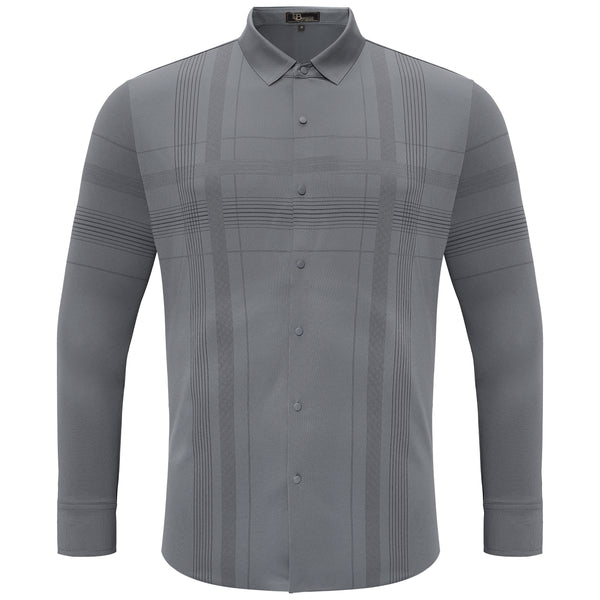B331 - Noble Knight Plaid Button-Up-GREY