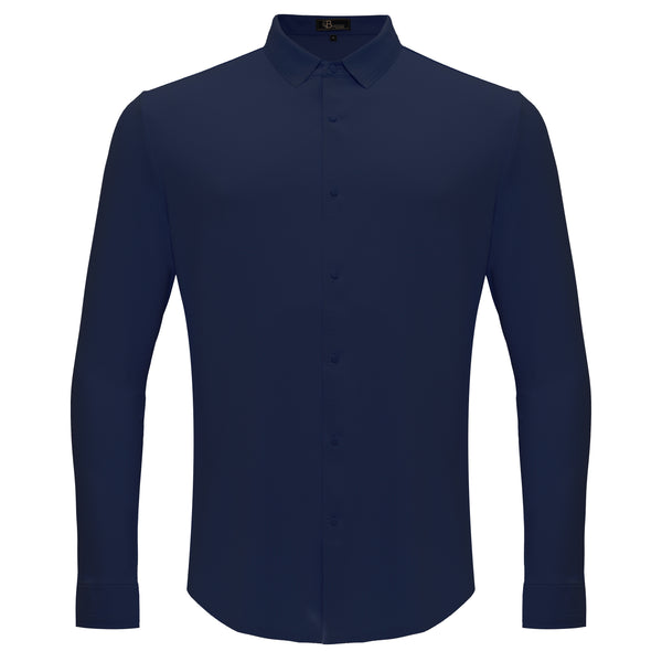 B332 - Olympic Victory Button-Up Shirt-DARK BLUE