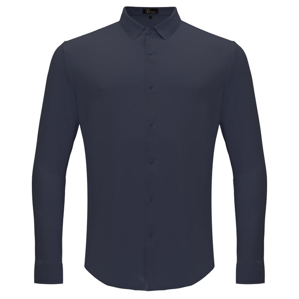 B332 - Olympic Victory Button-Up Shirt-GREY BLUE