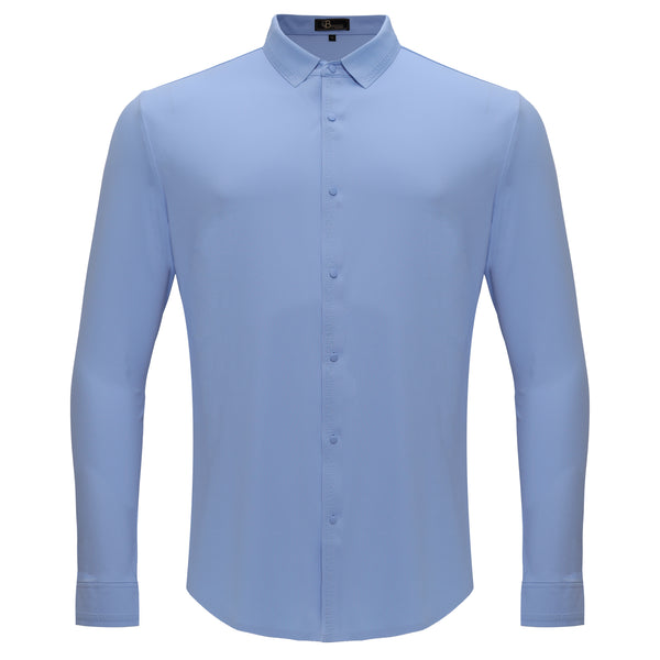 B332 - Olympic Victory Button-Up Shirt-SKY BLUE