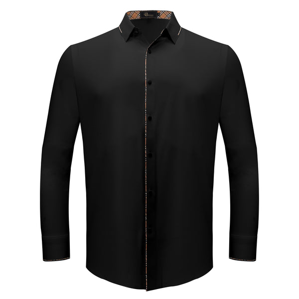 B366 - Modern Class Button up shirt-BLACK