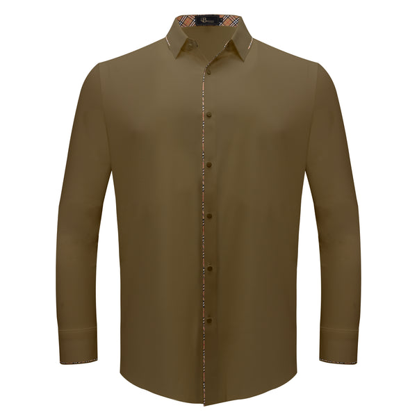 B366 - Modern Class Button up shirt-KHAKI