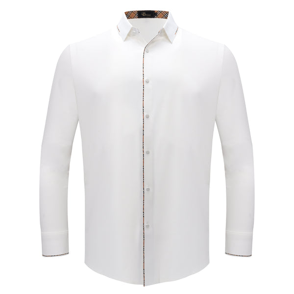 B366 - Modern Class Button up shirt-WHITE
