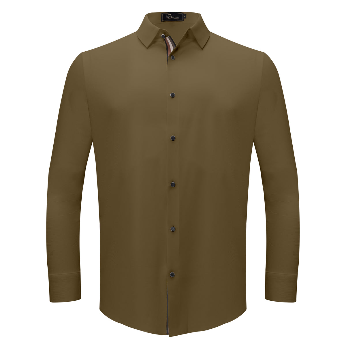 B367 - Power Move Button-Up Shirt-KHAKI