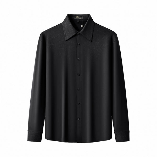 B370 - Rose Éclat Emboss Shirt-BLACK