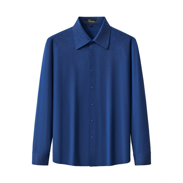 Camisa con relieve Rose Éclat-AZUL OSCURO