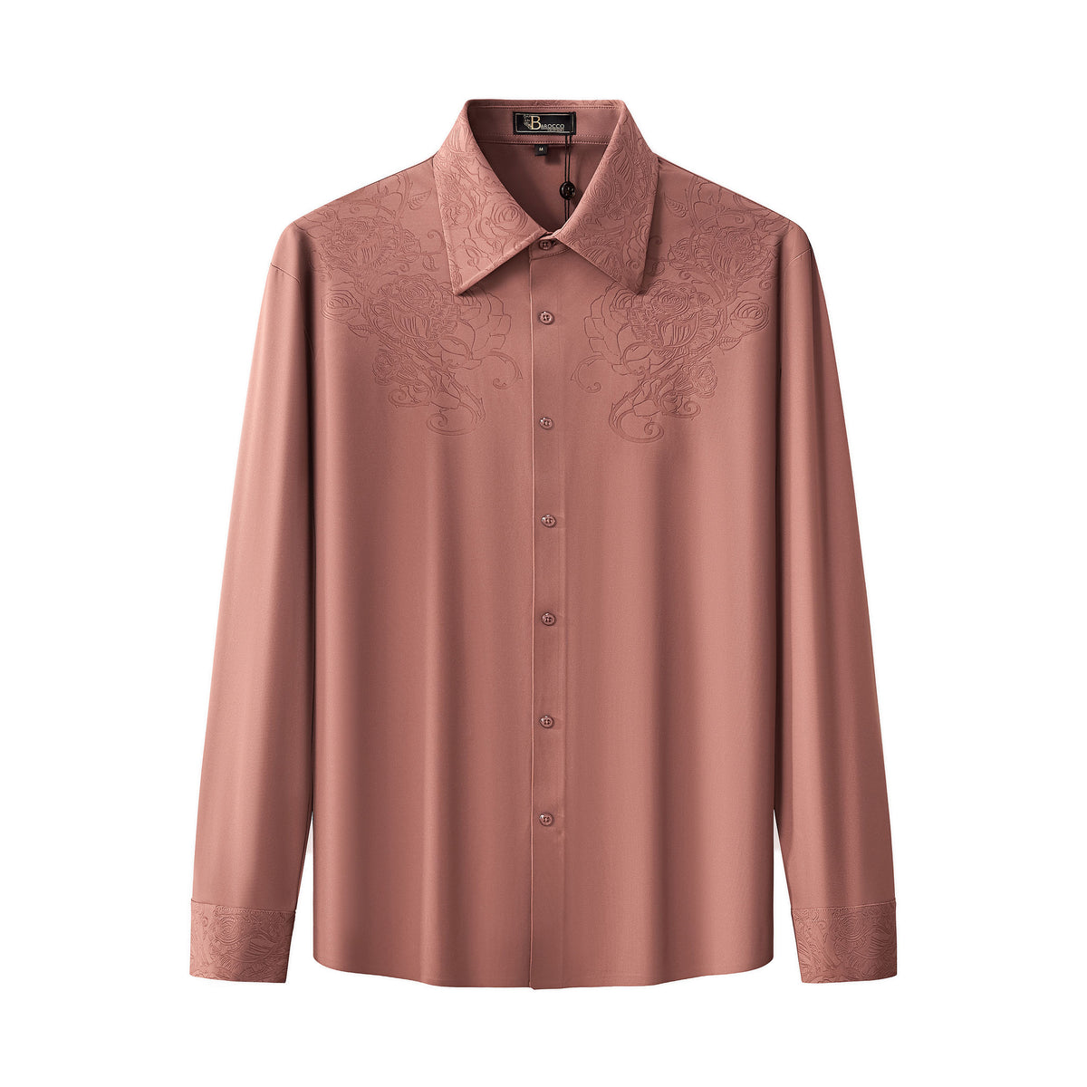 Camisa con estampado de rosas - ROSA POLVO – BAROCCO wholesale menswear