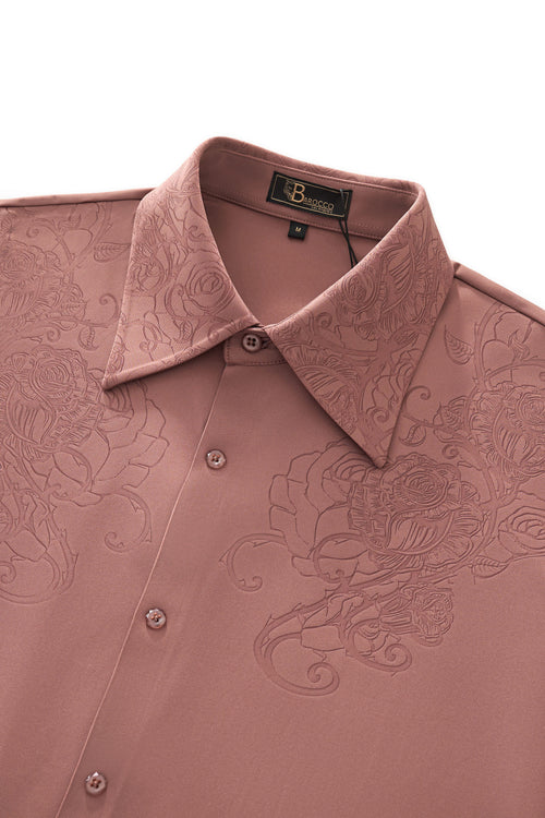 Camisa con estampado de rosas - ROSA POLVO – view 3
