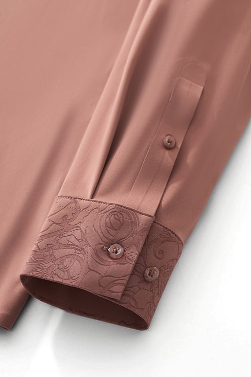 Camisa con estampado de rosas - ROSA POLVO – view 7