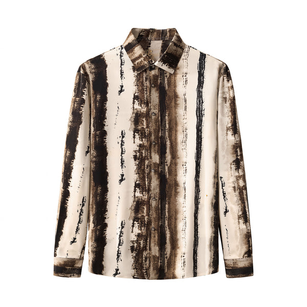 Camisa de manga larga sin costuras Echelon Brushstroke - CREMA