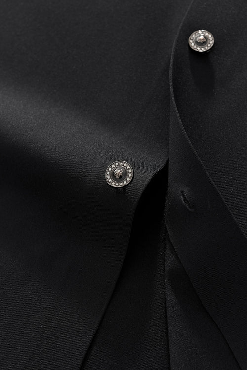 B378-Regal Lace Crystal Dress Shirt-BLACK – view 5