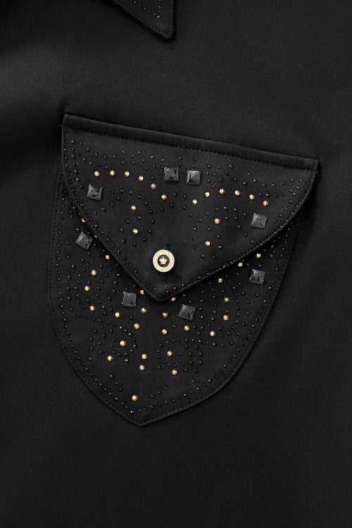 B380-Gemstone Crest Performance Shirt-BLACK – view 5