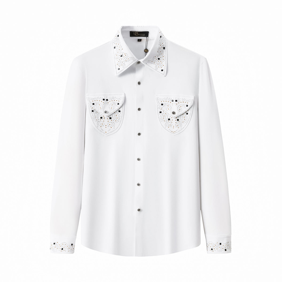 B380-Gemstone Crest Performance Shirt-WHITE – BAROCCO wholesale shirts