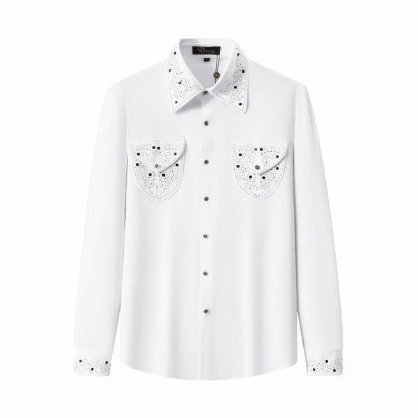 B380-Gemstone Crest Performance Shirt-WHITE