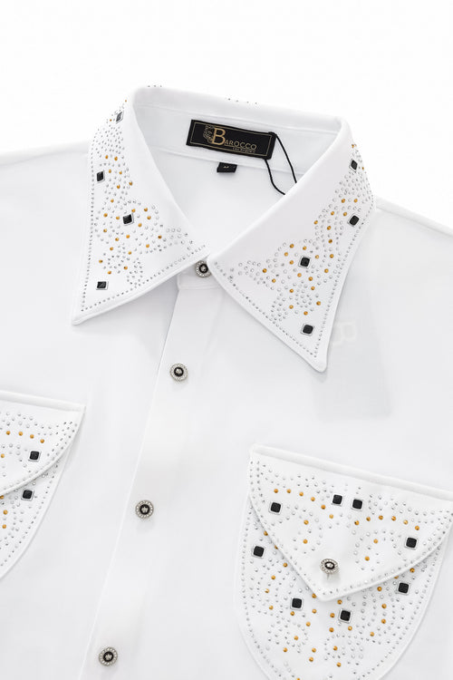 B380-Gemstone Crest Performance Shirt-WHITE – view 2