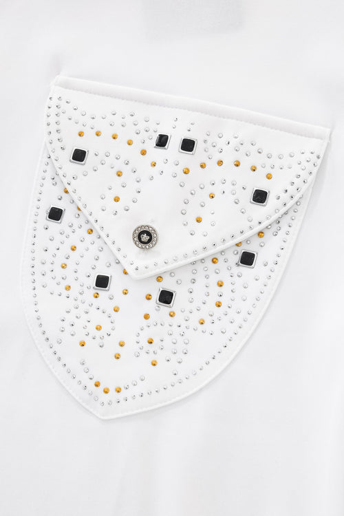 B380-Gemstone Crest Performance Shirt-WHITE – view 5