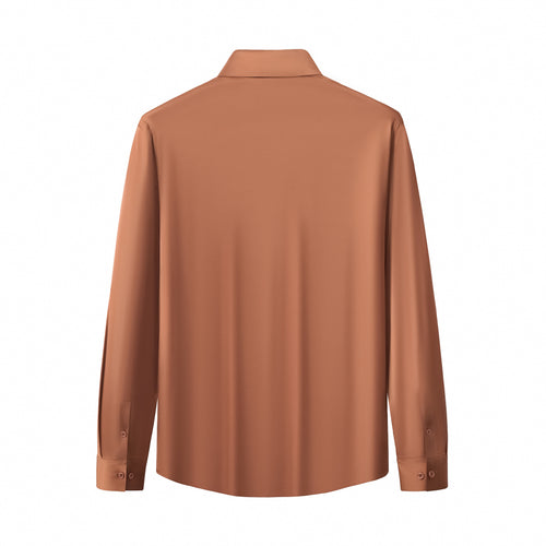 B400 - SIGNATURE SATIN STITCHLESS LS Shirt-COFFEE – view 3