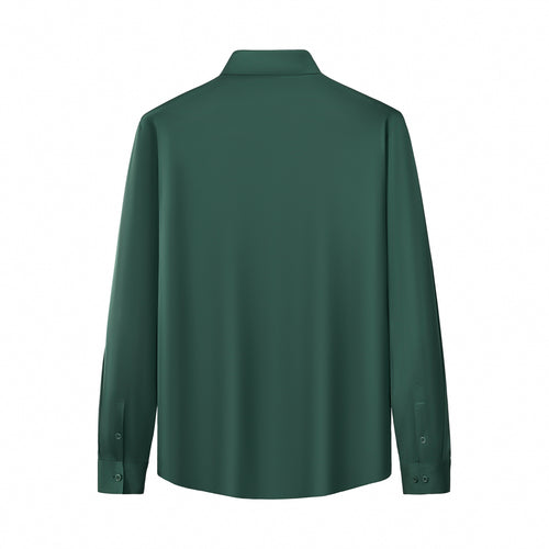 B400 - SIGNATURE SATIN STITCHLESS LS Shirt-FOREST GREEN – view 3