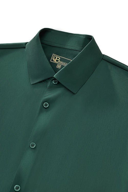 B400 - SIGNATURE SATIN STITCHLESS LS Shirt-FOREST GREEN – view 4