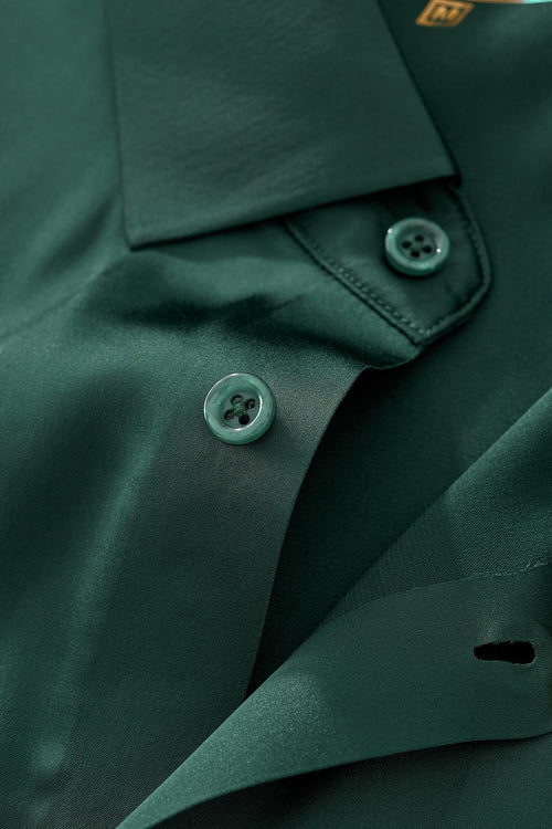 B400 - SIGNATURE SATIN STITCHLESS LS Shirt-FOREST GREEN – view 6
