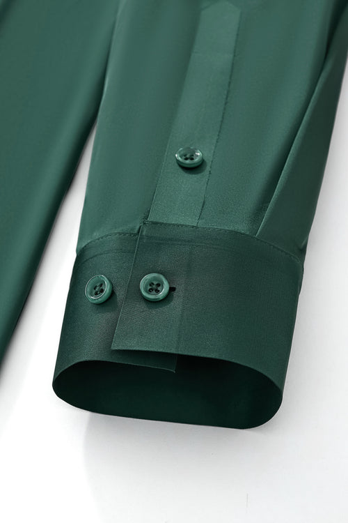 B400 - SIGNATURE SATIN STITCHLESS LS Shirt-FOREST GREEN – view 7