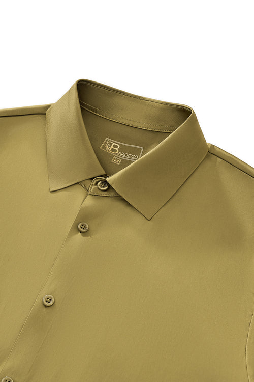B400 - SIGNATURE SATIN STITCHLESS LS Shirt-OLIVE – view 5