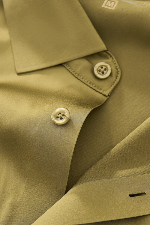 B400 - SIGNATURE SATIN STITCHLESS LS Shirt-OLIVE – view 7