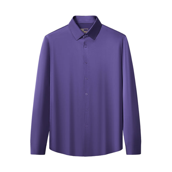 Camisa de manga larga sin costuras de satén Signature - Morado