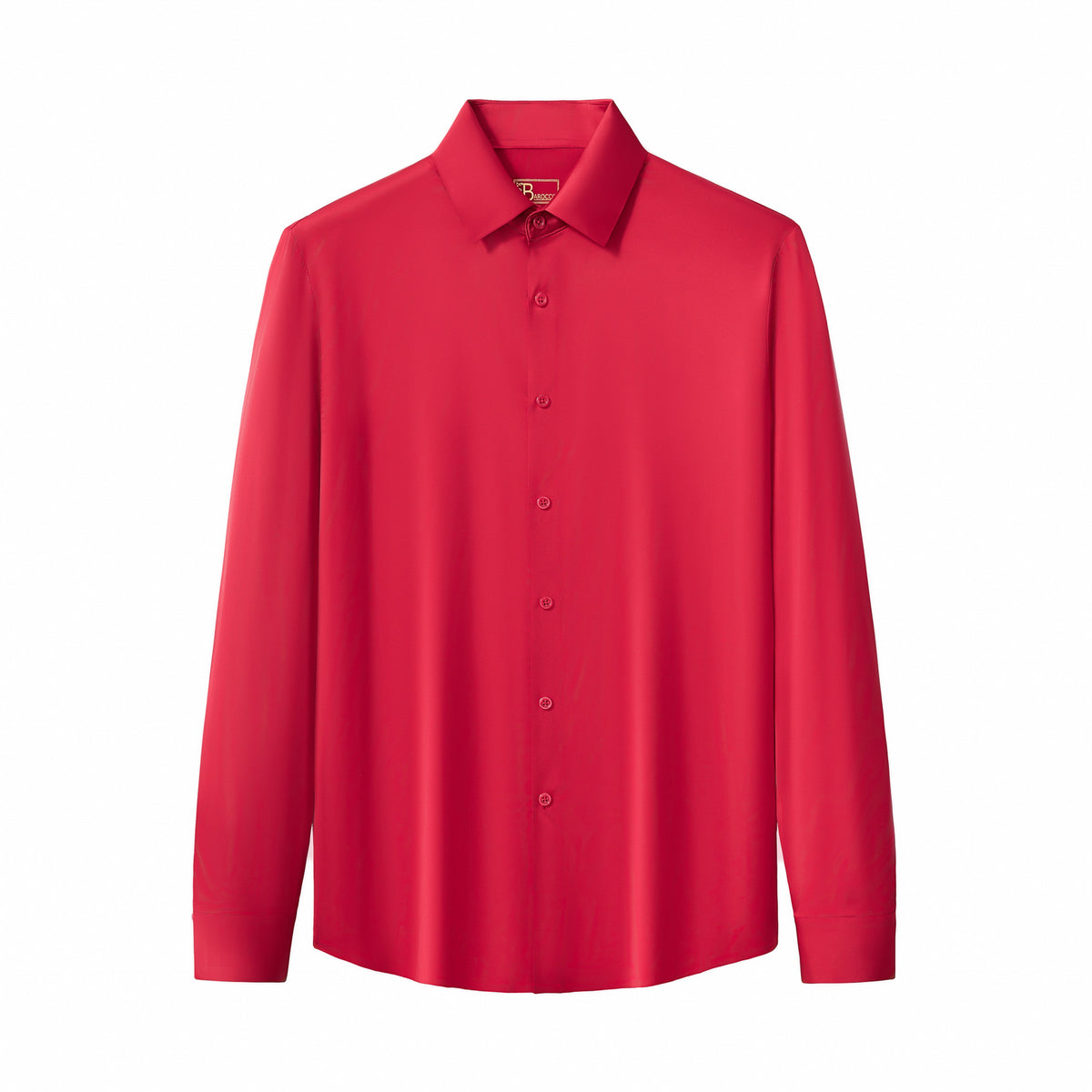 B400 - SIGNATURE SATIN STITCHLESS LS Shirt-RED – BAROCCO wholesale shirts