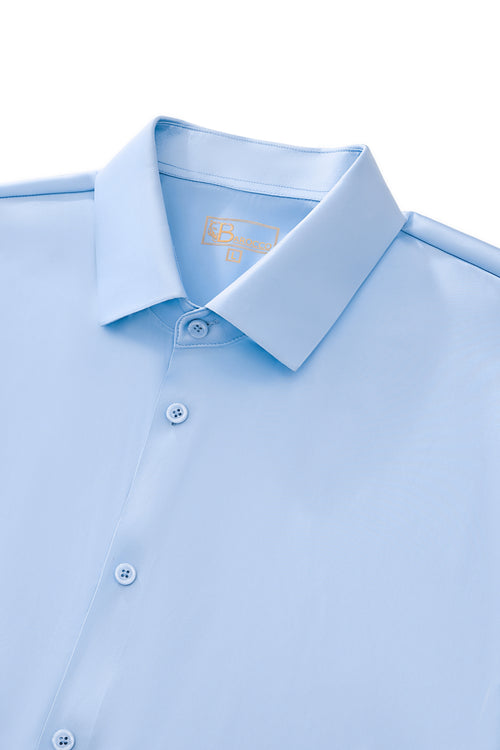 B400 - SIGNATURE SATIN STITCHLESS LS Shirt-SKY BLUE – view 2