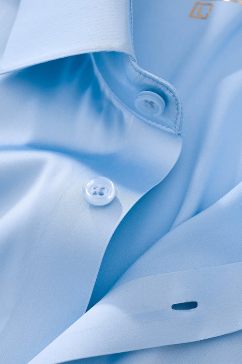 B400 - SIGNATURE SATIN STITCHLESS LS Shirt-SKY BLUE – view 4