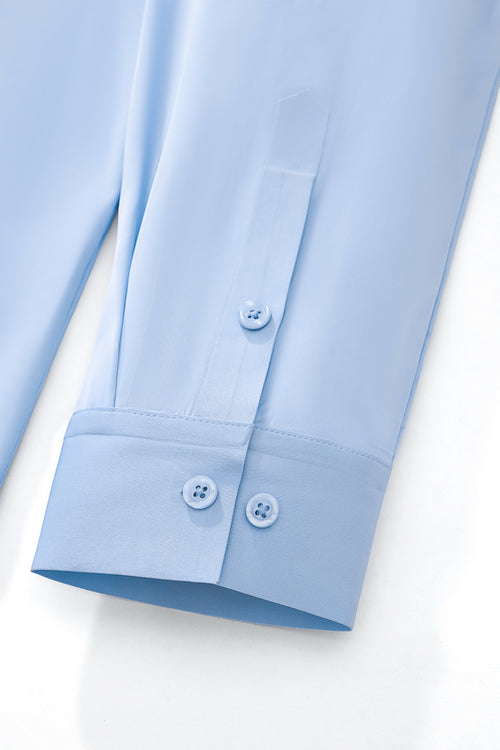 B400 - SIGNATURE SATIN STITCHLESS LS Shirt-SKY BLUE – view 5