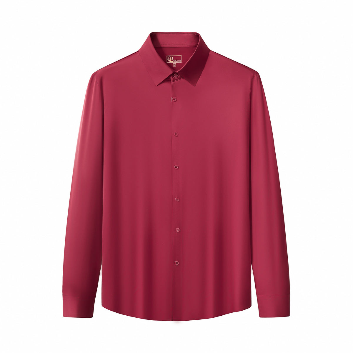 B400 - SIGNATURE SATIN STITCHLESS LS Shirt-WINE – BAROCCO wholesale shirts